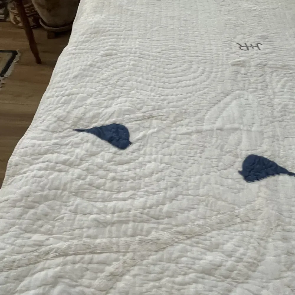 Cotton Quilted Bedspread J+R Tree Embroidery Patchwork 70